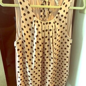 Pink polka dot sleeveless top